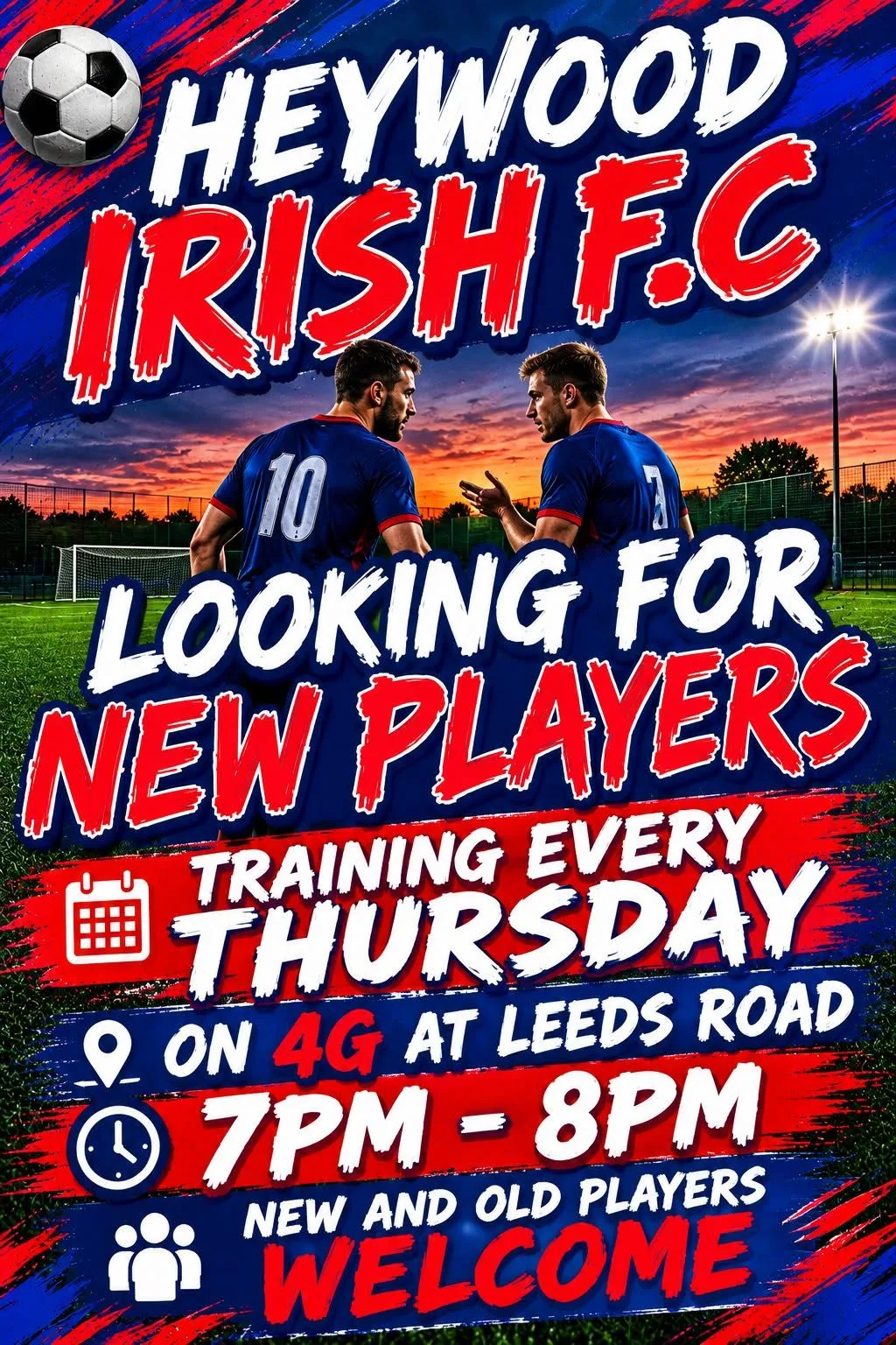 Heywood Irish FC - Players Wanted flyer