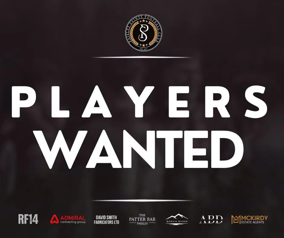 Paisley Saints FC – Players Wanted flyer