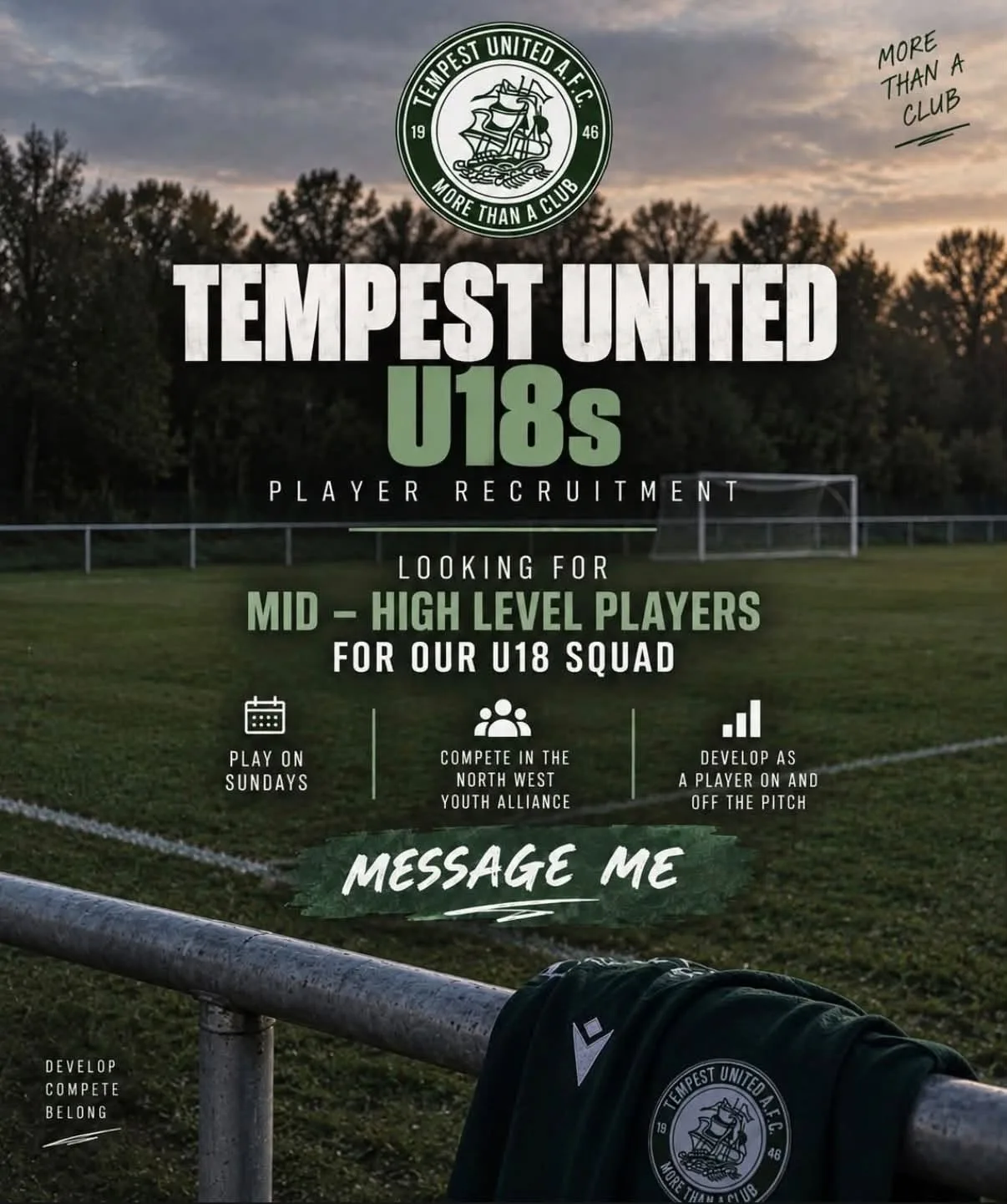 Tempest United U18s – Players Wanted flyer