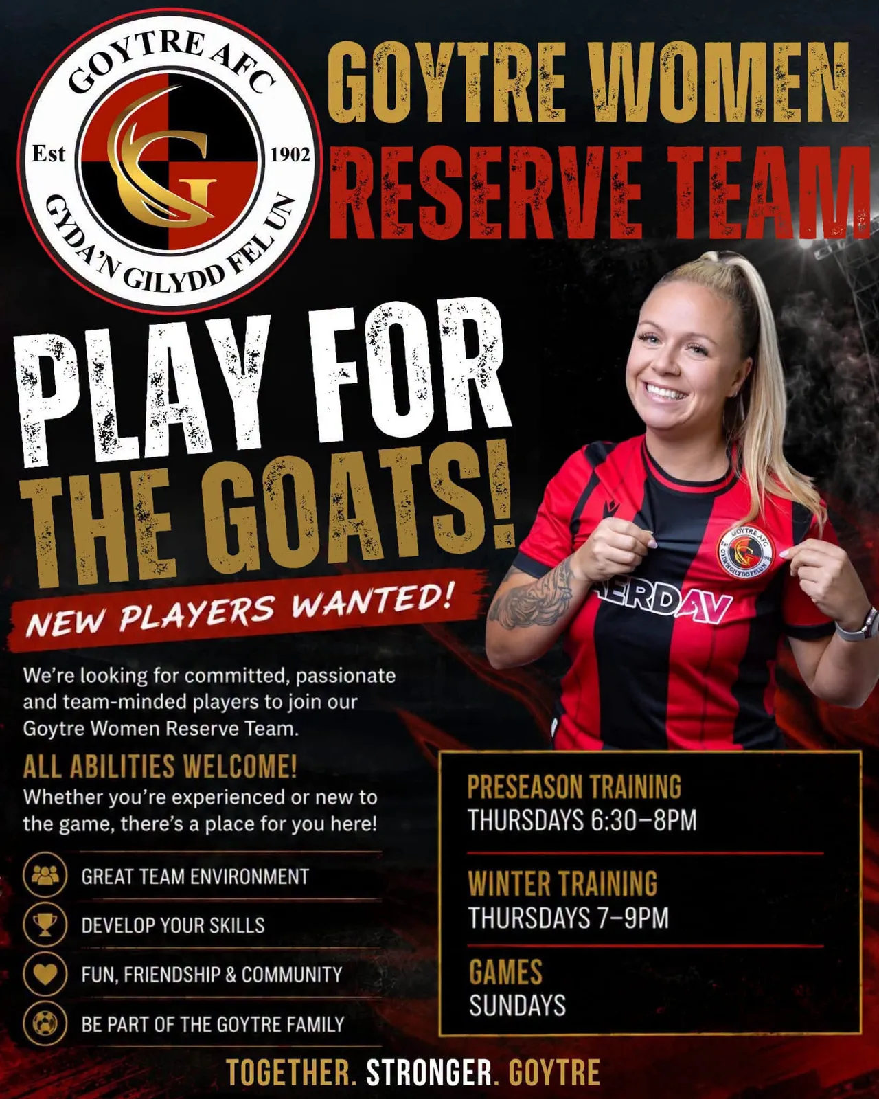 Goytre Women Reserve Team Trials flyer